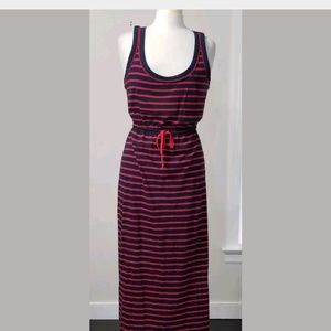 NEW - Ralph Lauren Blue Red Maxi Dress Sleeveless